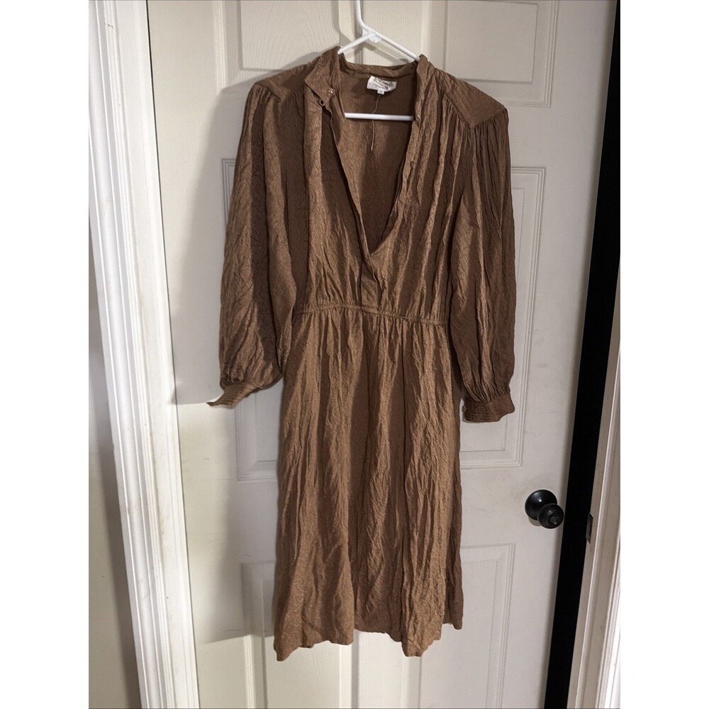 Vtg 1940's B. Altman Dress Brown Size 12 100% Silk Hong Kong Saks